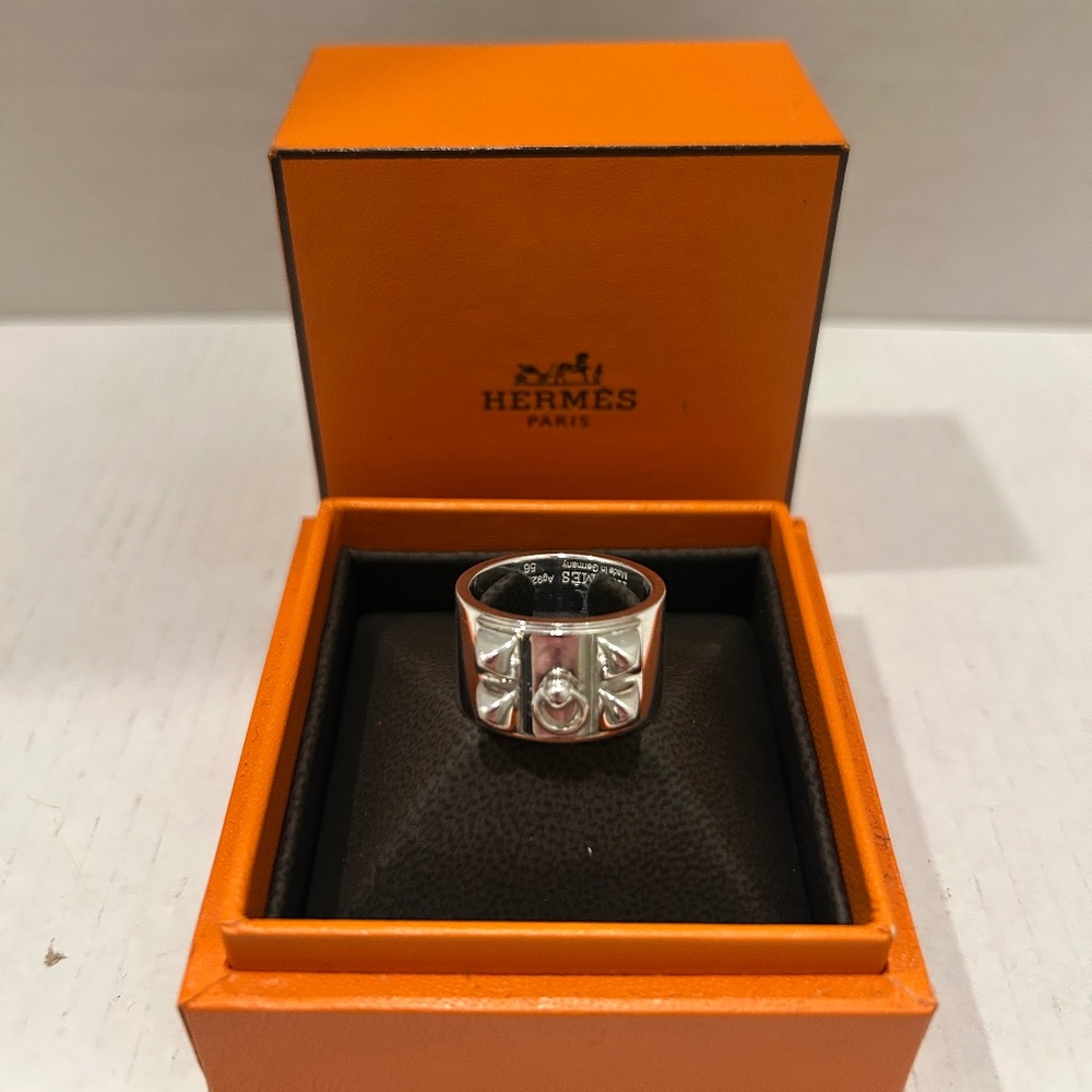Hermes Collier De Chien Silver Ring